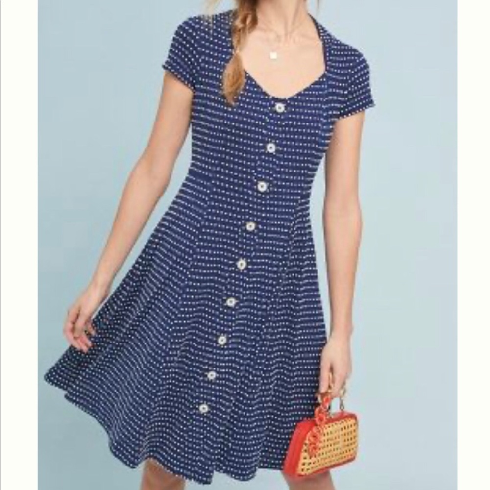 Anthropologie Marilyn Button-Front Dress